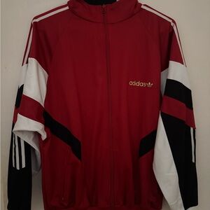 Adidas Men's Red and Black Windbreaker